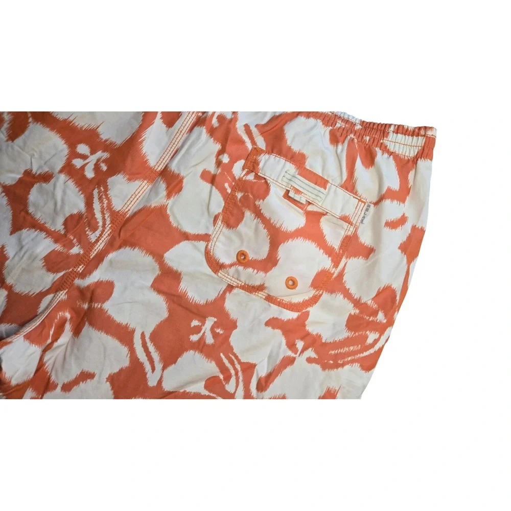 Tommy Bahama Relax Swim Trunks Men's XL‎ Orange White Hawaiian Floral Mesh Lined